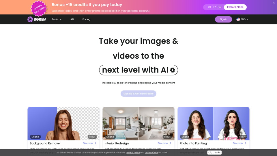 BgRem — Incredible AI Tools for Creating Images & Videos